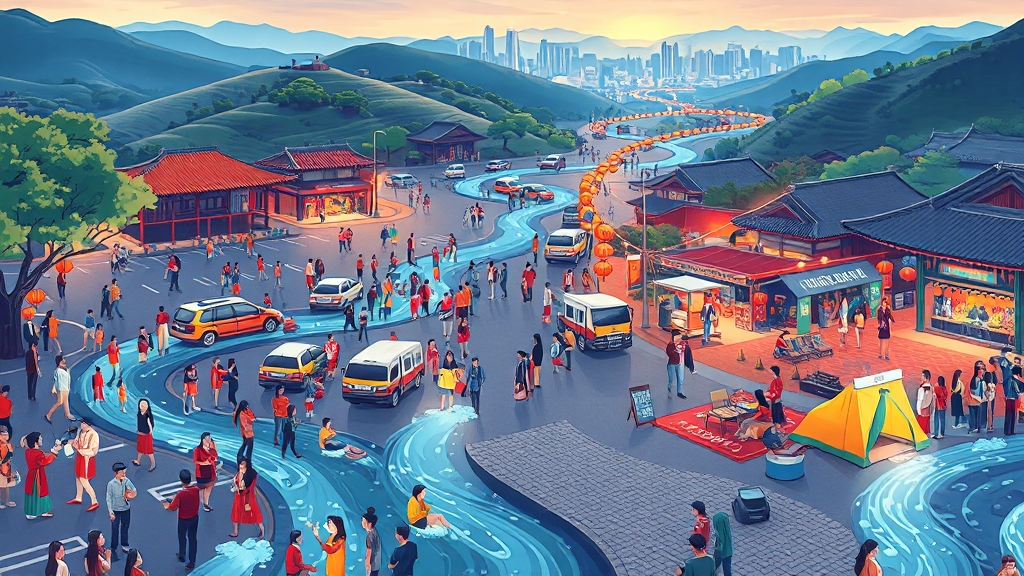 교통, 주차 및 편의시설 안내 (illustration 스타일)