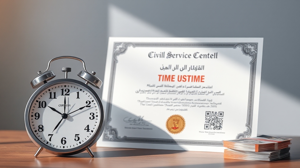 발급 수수료 & 처리 기간 (realistic 스타일)