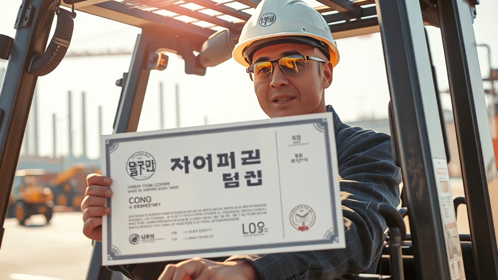 지게차 안전교육 의무 대상 (realistic 스타일)