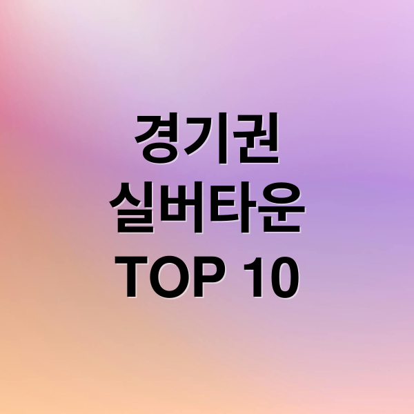 경기권
실버타운
TOP 10 (경기권 실버타운 TOP10)