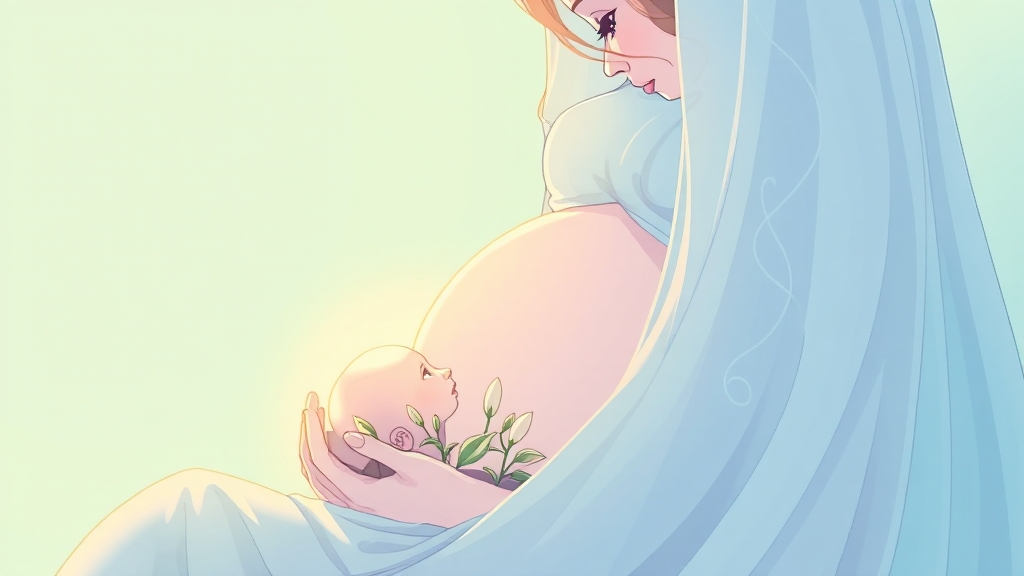 임신 꿈, 불안과 기대를 반영 (illustration 스타일)