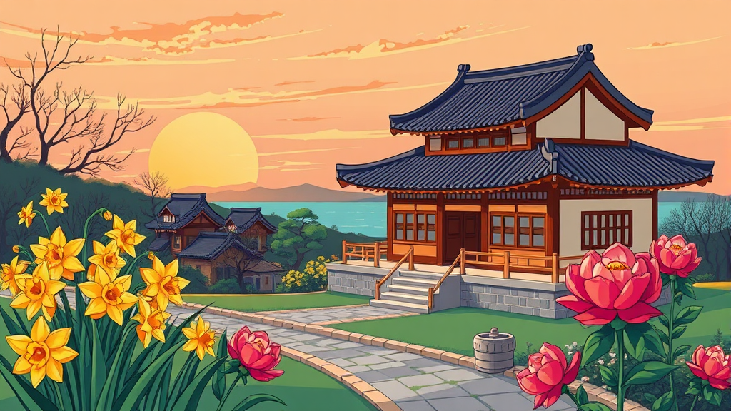 충남 봄 여행, 놓치면 후회할 특별한 경험 (cartoon 스타일)