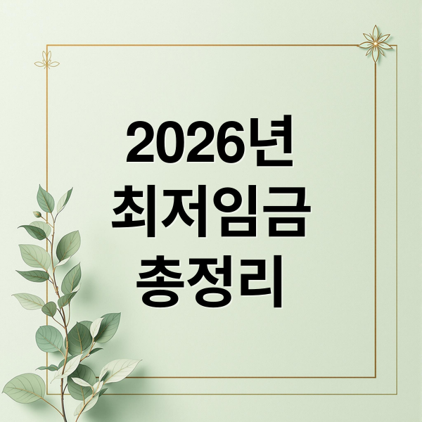 2026년
최저임금
총정리 (2026년 최저임금 실수령액 계산기)