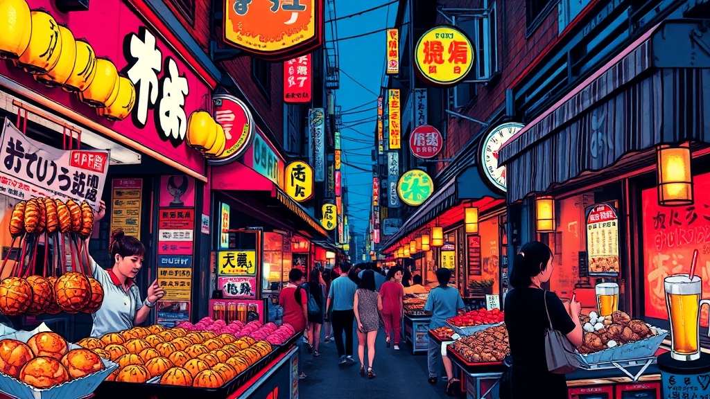 오사카 숨은 맛집 (popart 스타일)