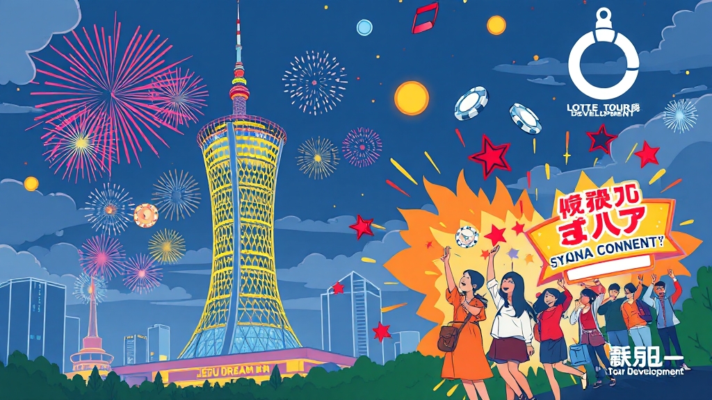 여행 시장 회복과 롯데관광개발의 기회 (cartoon 스타일)