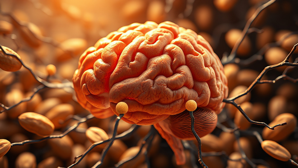땅콩, 뇌 건강에 미치는 작용 원리 (realistic 스타일)