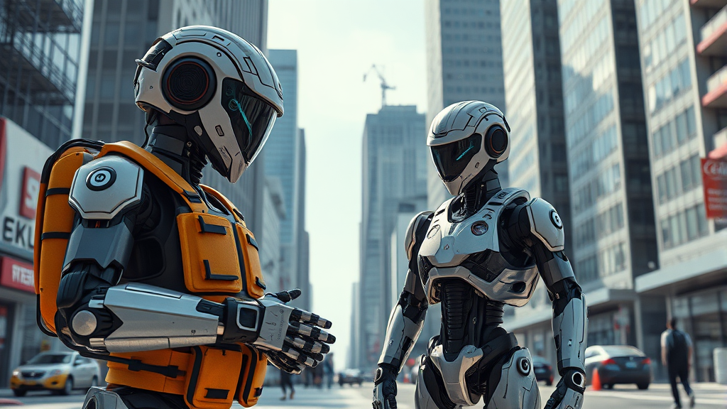 노동 시장의 재편: 일자리 대체와 새로운 기회 (realistic 스타일)