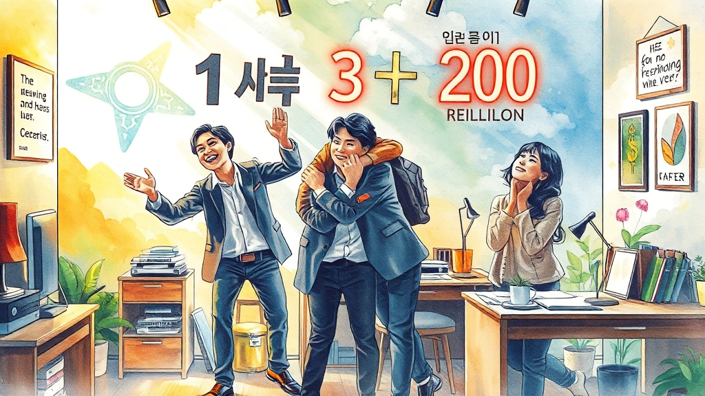 지원 혜택 상세: 재취업·재창업 지원금 (watercolor 스타일)
