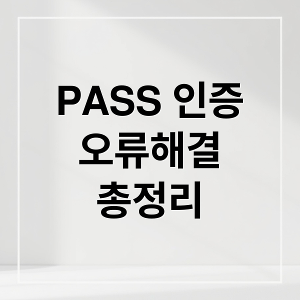 PASS 인증
오류해결
총정리 (PASS 인증 오류 해결)