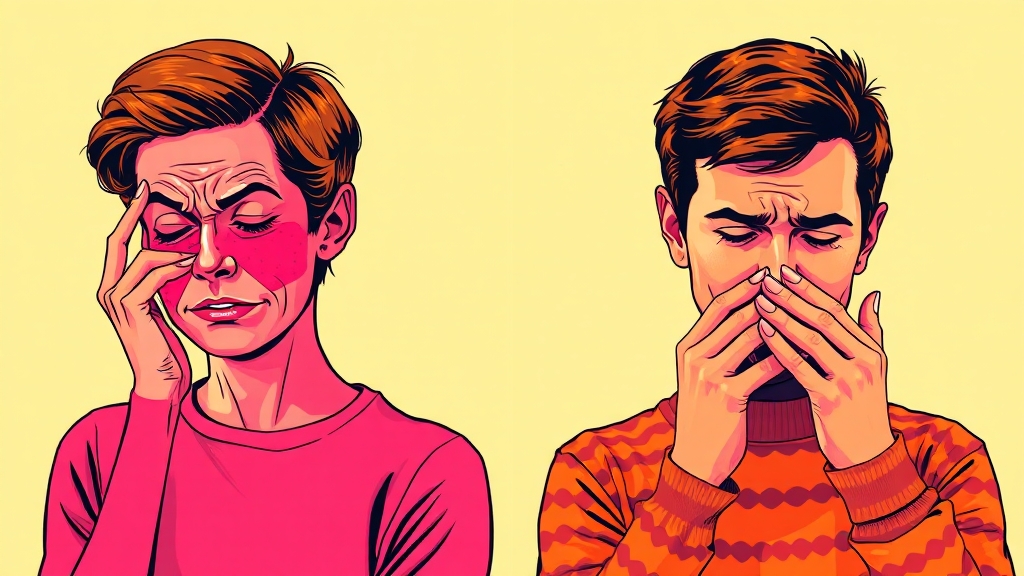 감기와 알레르기 비염 구별법 (popart 스타일)