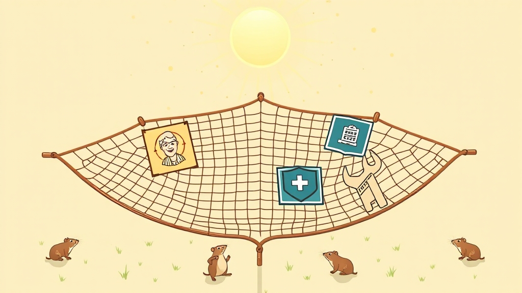 4대 보험, 왜 중요할까요? (illustration 스타일)