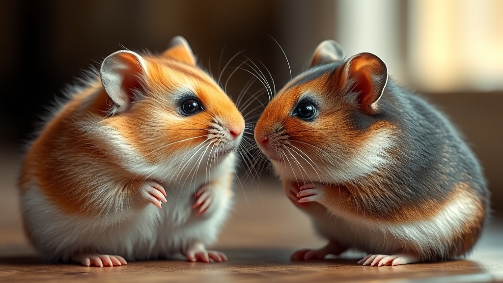 햄스터 암수 구별법 및 번식 정보 (realistic 스타일)