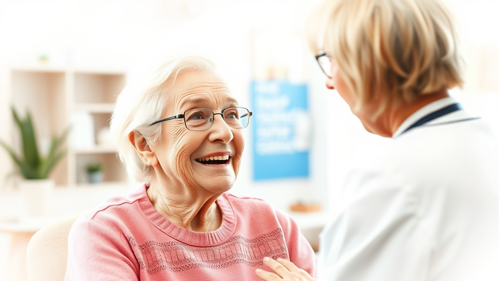 치매 검사 지원 제도 (watercolor 스타일)