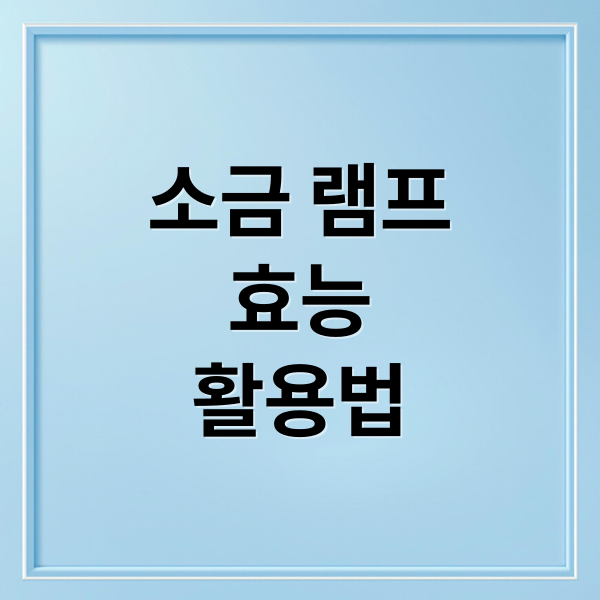 소금 램프
효능
활용법 (소금 램프 요법)