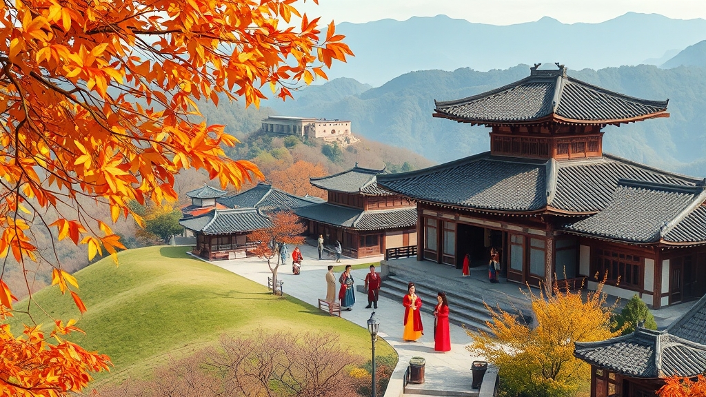 경상도: 해안과 역사 유적 탐방 (realistic 스타일)