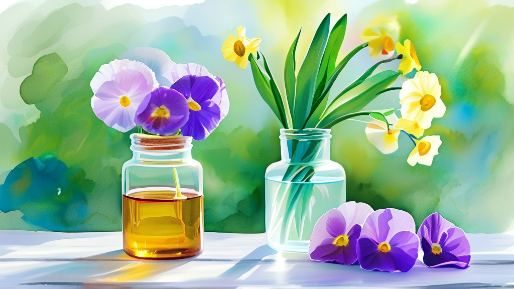 꽃 알레르기 증상 완화를 위한 생활 습관 (watercolor 스타일)