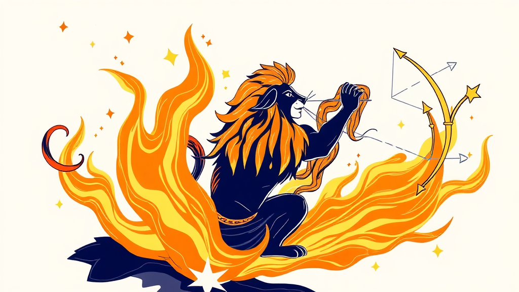 불의 원소 별자리: 뜨거운 열정의 주인공들 (illustration 스타일)