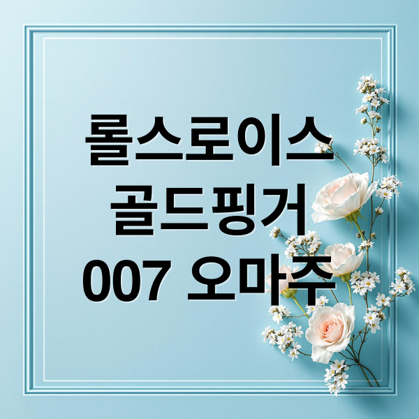 롤스로이스
골드핑거
007 오마주 (롤스로이스 팬텀 골드핑거)
