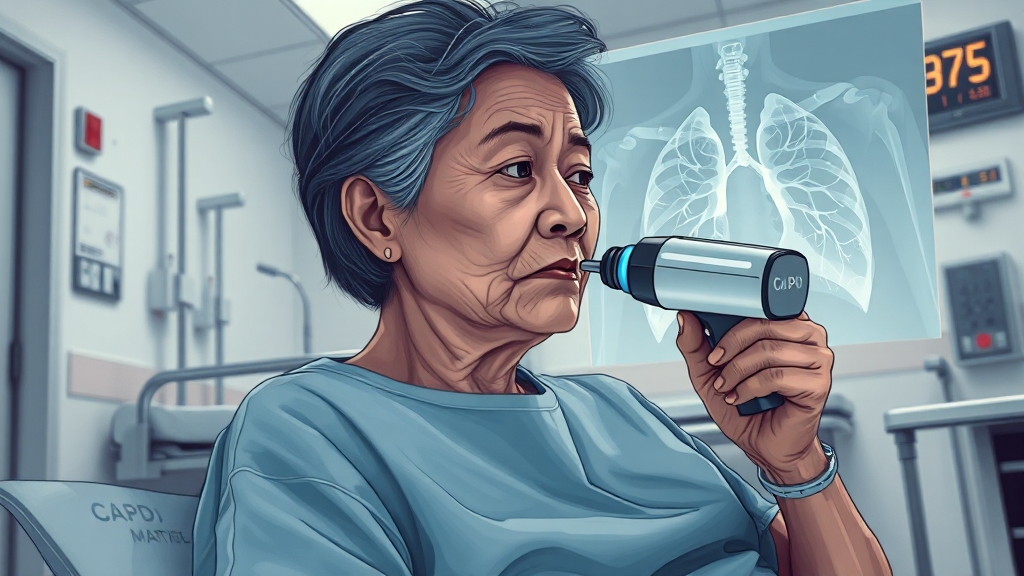 COPD 진단 검사 방법 (illustration 스타일)