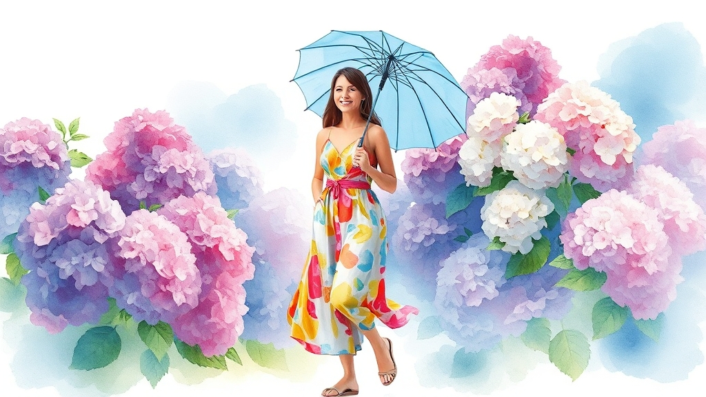 2025년 6월 수국 축제 베스트 명소와 체험 프로그램 총정리 6 수국 축제 방문 실용 정보 (watercolor 스타일)