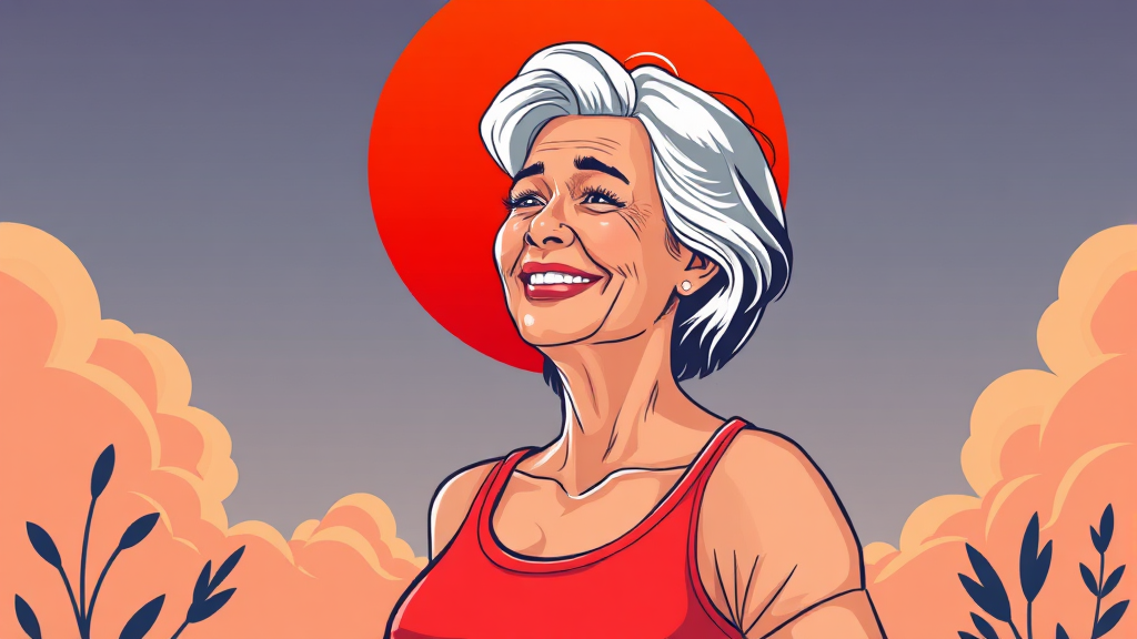 갱년기, 적극적으로 대처하세요 (illustration 스타일)