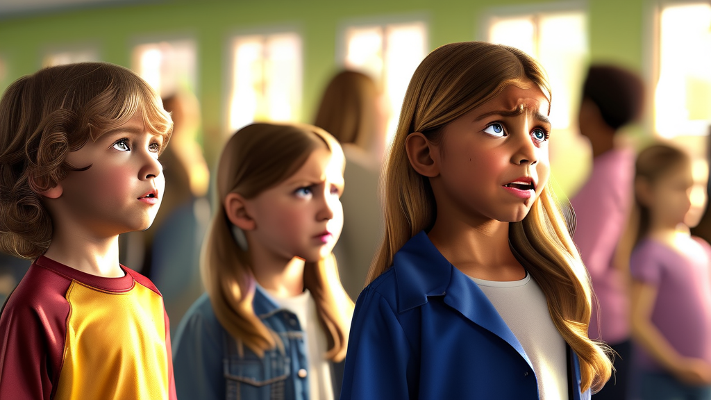 유치원 교사의 고된 하루, 현실적인 어려움 엿보기 (realistic 스타일)