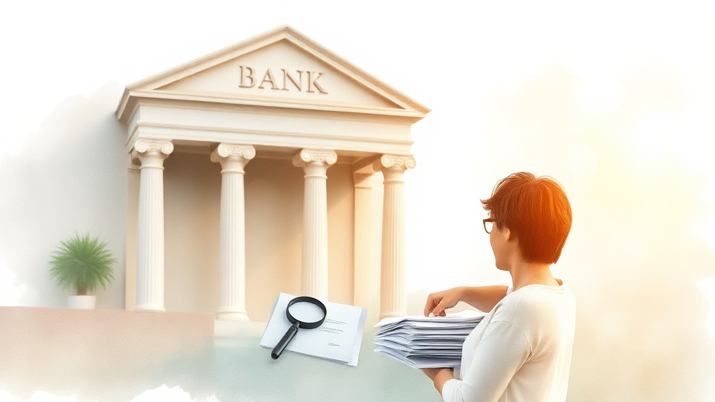 금융기관 방문, 필요 서류 및 준비 사항 (watercolor 스타일)
