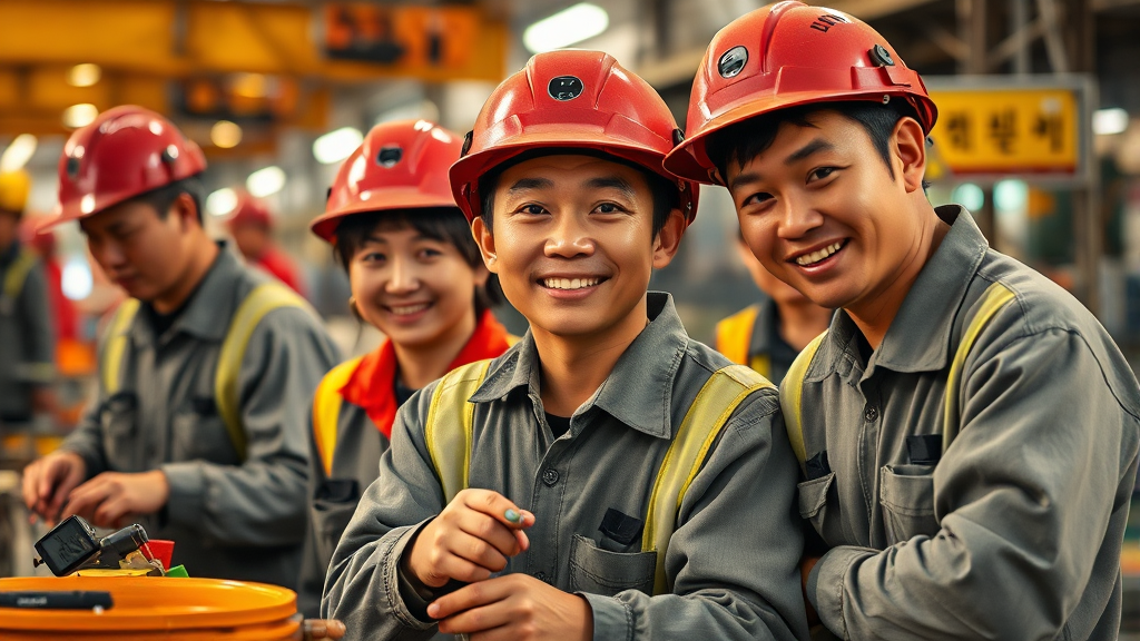 외국인 근로자 현황 (realistic 스타일)