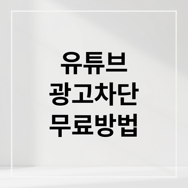 유튜브
광고차단
무료방법 (유튜브 광고 이렇게 없애세요｜무료·유료 차단법 정리)