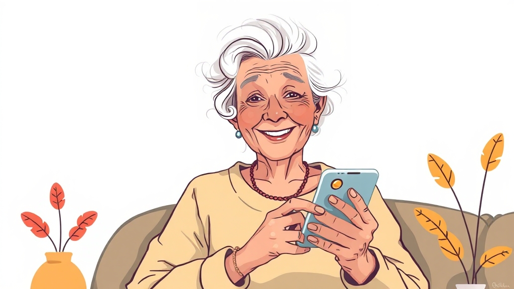 시니어 알뜰폰 요금제 비교 (illustration 스타일)