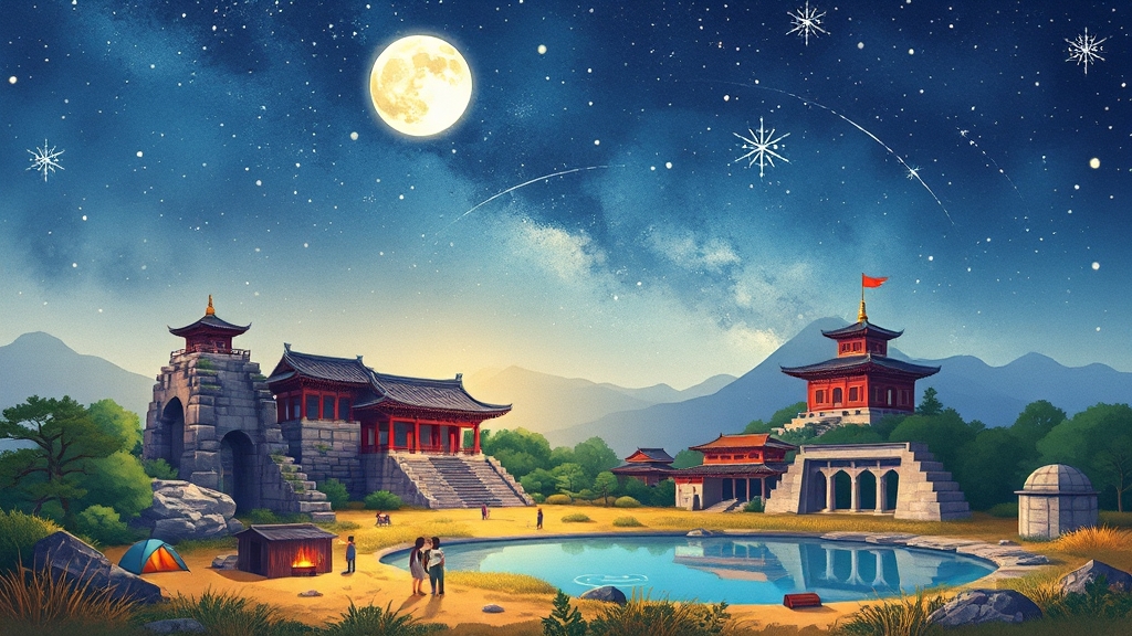 주변 관광지 탐방 (cartoon 스타일)