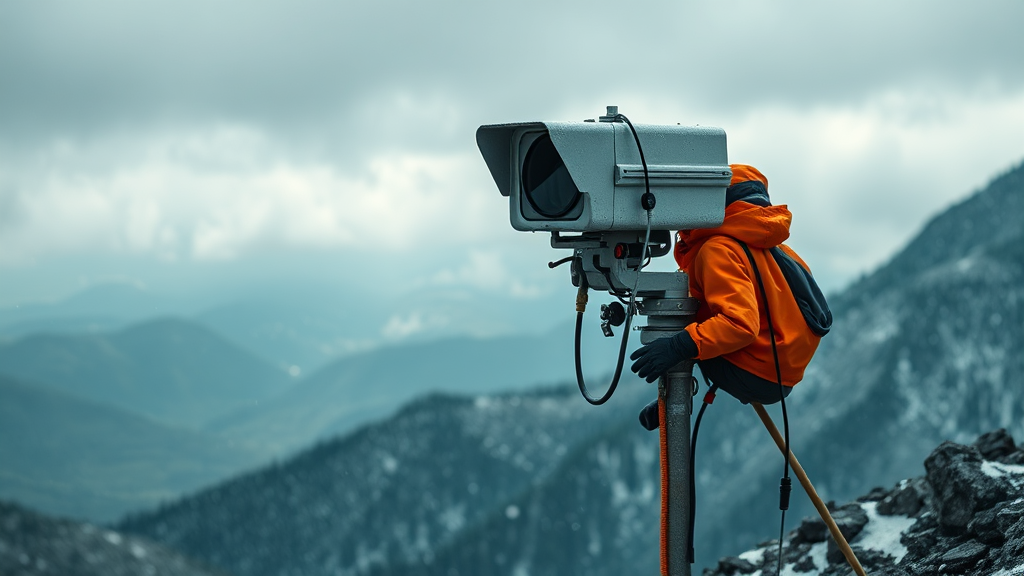 한라산 CCTV 고장 & 관리 현황 (realistic 스타일)