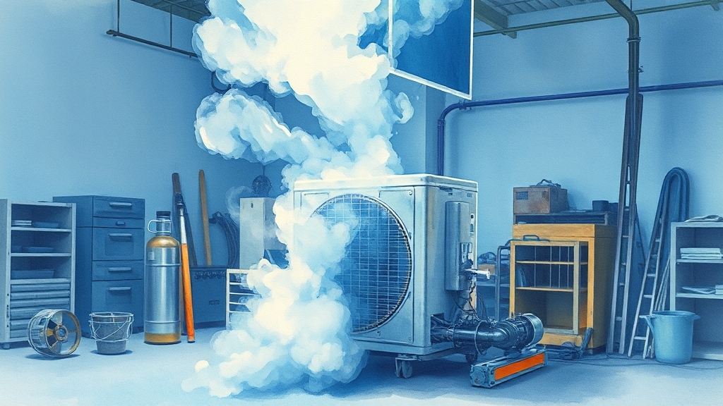 에어컨 청소, 어떤 과정으로 진행될까요? (watercolor 스타일)
