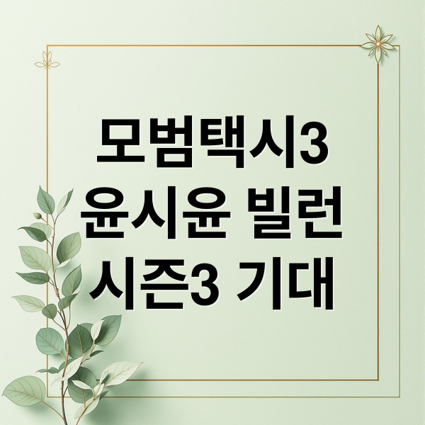 모범택시3
윤시윤 빌런
시즌3 기대 (모범택시3 윤시윤 방영)