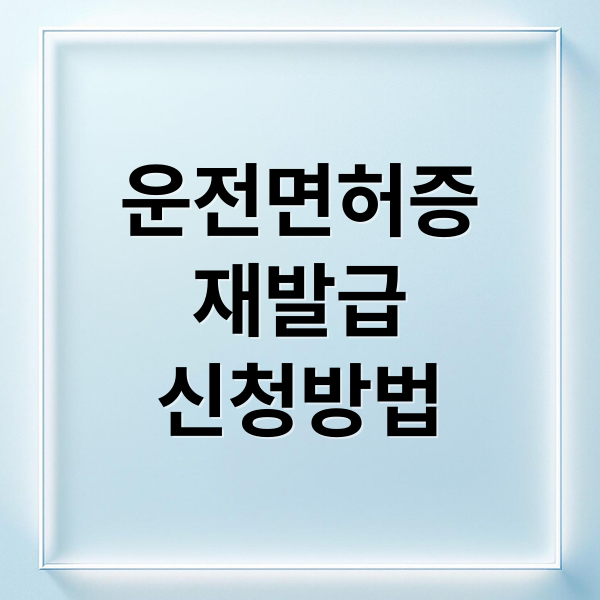 운전면허증
재발급
신청방법 (운전면허증 재발급)
