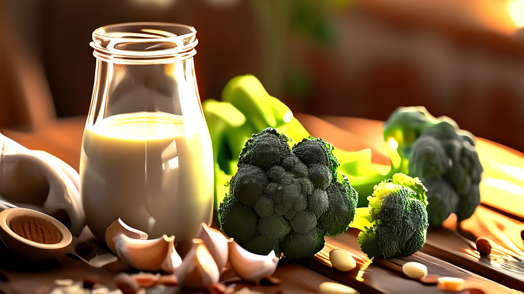 뼈와 연골을 튼튼하게 만드는 음식 (realistic 스타일)