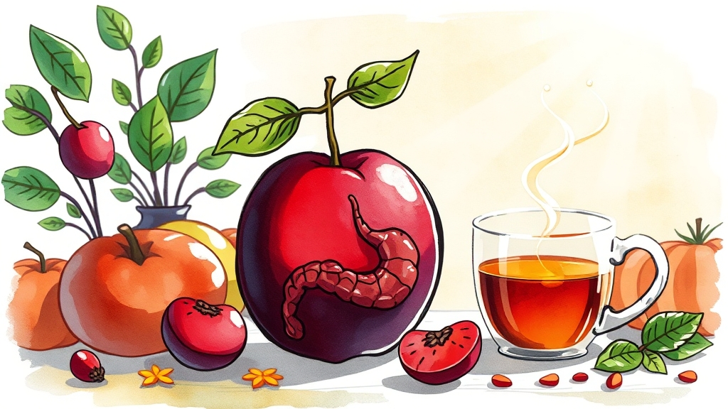 소화 기능 개선과 위장 건강 (cartoon 스타일)