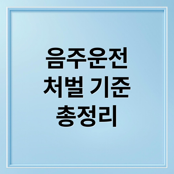 음주운전
처벌 기준
총정리 (음주운전 처벌 기준 벌금 면허취소)