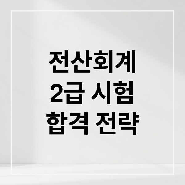 전산회계
2급 시험
합격 전략 (전산회계 2급 인강 독학)