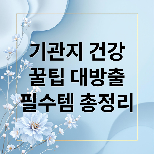 기관지 건강
꿀팁 대방출
필수템 총정리 (기관지 좋은 음식 6가지)