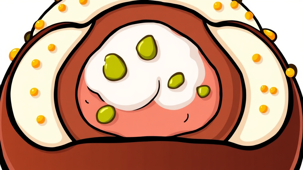 두바이 쫀득볼, 맛과 특징 분석 (cartoon 스타일)