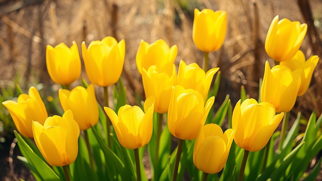 노란 튤립: 희망과 긍정 (illustration 스타일)