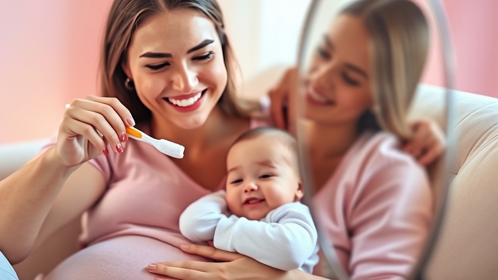 임신 중 & 출산 후 잇몸 관리 (realistic 스타일)