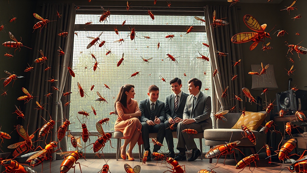 기존 방충망 문제점과 교체 필요성 (illustration 스타일)