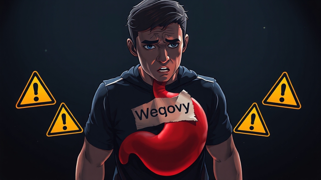 위고비 부작용 및 주의사항 (illustration 스타일)