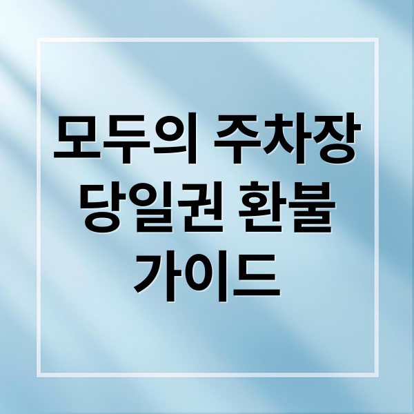 모두의 주차장
당일권 환불
가이드 (모두의 주차장 당일권 환불)