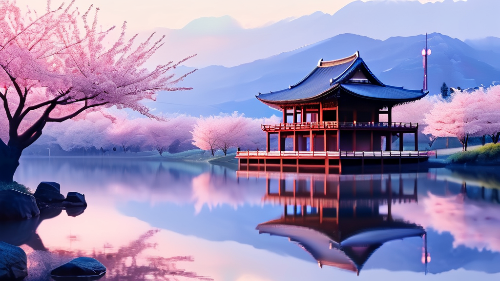 천안의 숨겨진 벚꽃 명소 BEST 7 (watercolor 스타일)