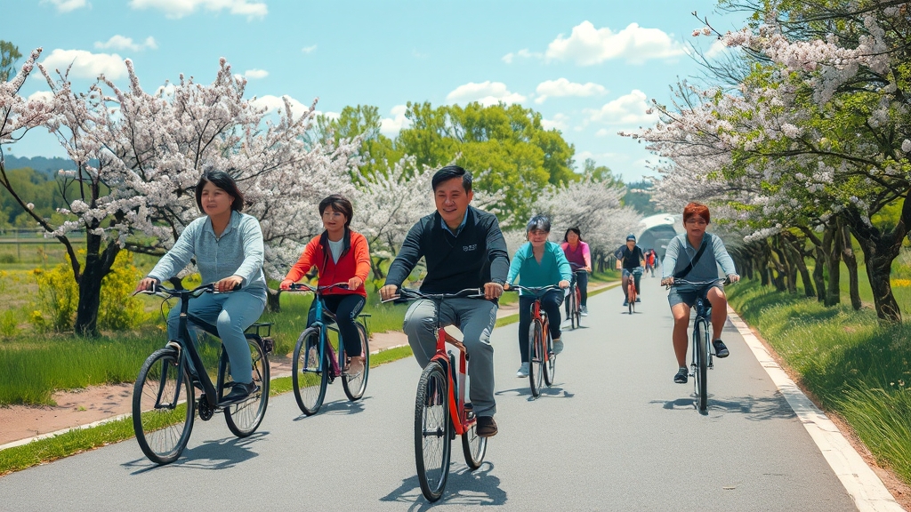 섬진강 자전거길 & 산책 코스 (realistic 스타일)