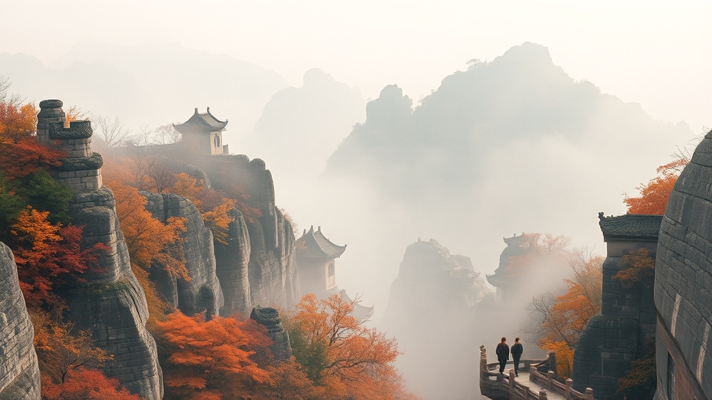 장가계 여행 시기별 날씨 (watercolor 스타일)