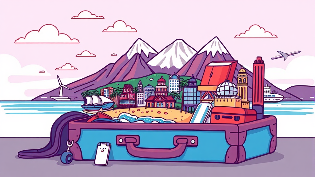 여행 전 필수 확인 사항 (cartoon 스타일)